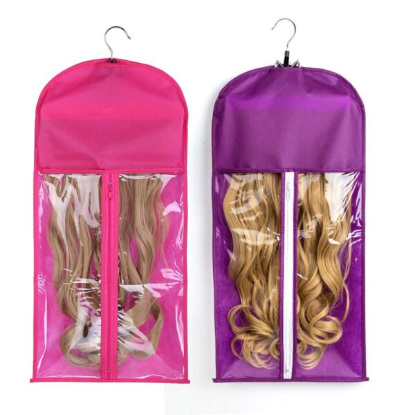 Wig Bag and Storage with Hanger for Wigs and Extensions - Image 3